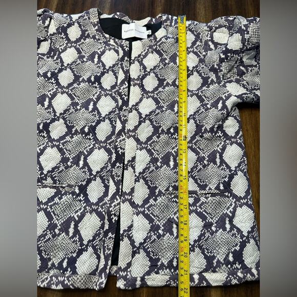 Rebecca Minkoff Shay Jacket Snake Size Small Print Quilted Crew Neck EUC - Picture 7 of 8